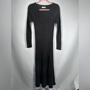 Calvin Klein Charcoal Grey Knit Maxi Dress